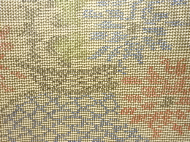 JAPANESE KIMONO / ANTIQUE KIMONO / SILK / OSHIMA TSUMUGI / WOVEN FLOWER BASKET